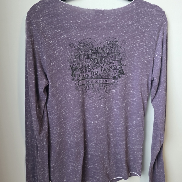Harley-Davidson Purple Women's Top Y2k Eagles Nest Playa Del Carmen - Picture 8 of 10